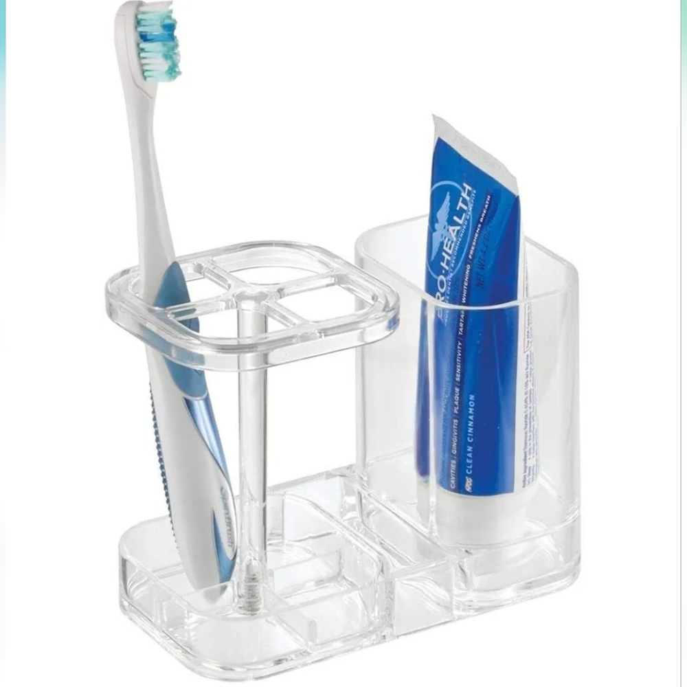 InterDesign Plastic Divided Toothbrush Holder